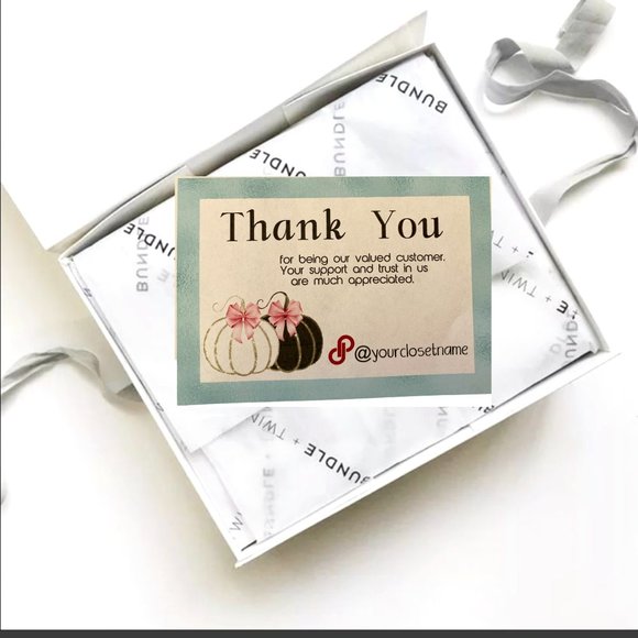 The Autumn Season Pumpink Design Makes the Perfect Thank You Card 100ct - Picture 2 of 8